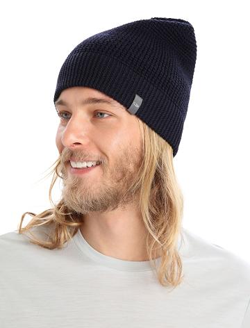 Icebreaker Unisex Merino Feadan Slouch Beanie Miesten Hatut Laivastonsininen | FI 1093GSOL